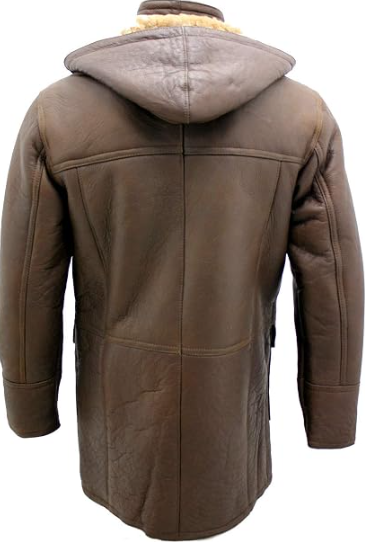 Backviewofmen_sbrownshearlingdufflecoatwithdetachableleatherhood
